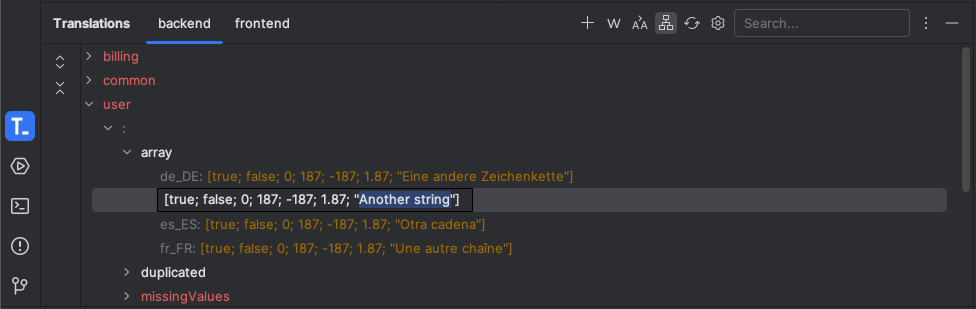 Tree View Translations Tool Window