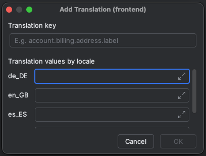 Add Translation Dialog